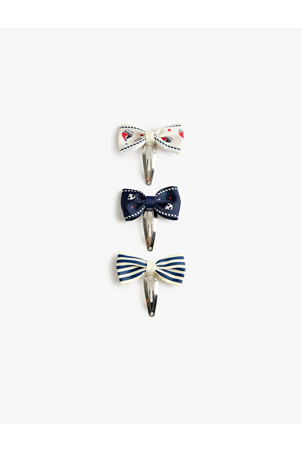 Bow Detailed 3-Piece Snap Hair Clip