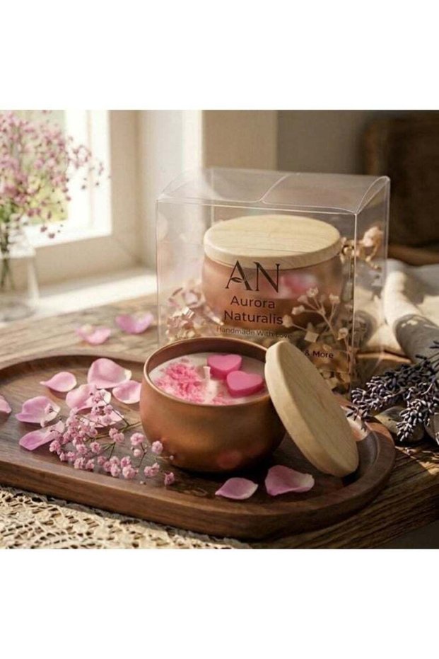 Handmade VELVET Soy Wax Candles | Eco-Friendly | Pink Pastel Color | Rose Premium Scented Candle for Relaxation, Home Meditation & Home Decor | Perfect Love Gift | Aurora New Edition