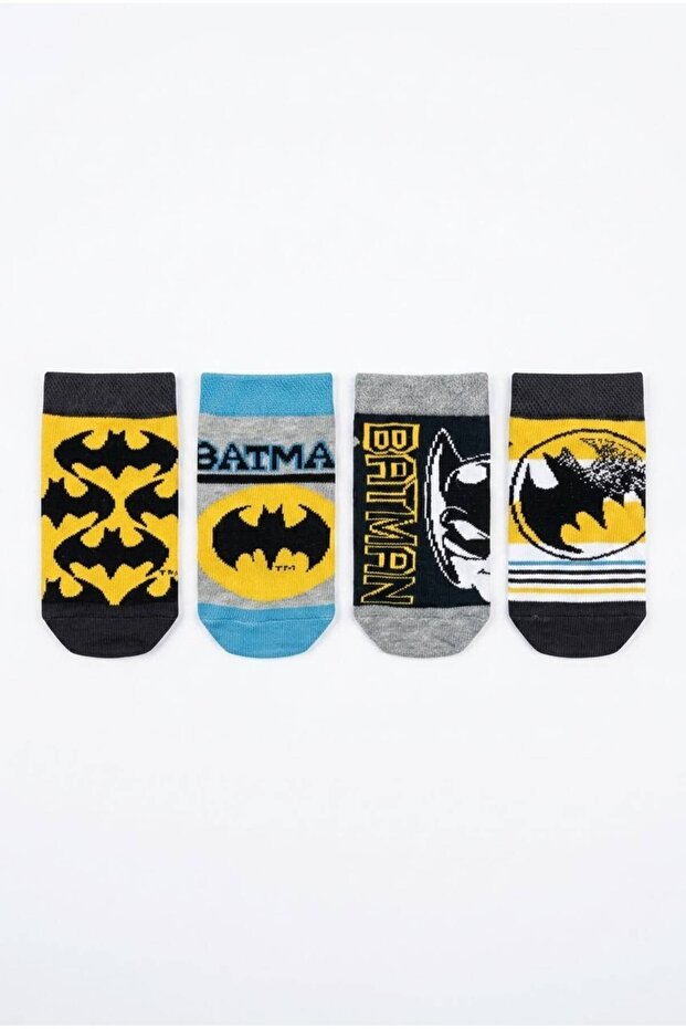 Licensed Batman 4-Pack Boys Booties Socks Cotton Socks Daily Socks Gift Socks Superhero Socks School Socks Bm22852