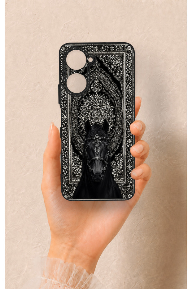 Vivo Y18 Compatible Ethnic Horse Figure Patterned Silicone Case