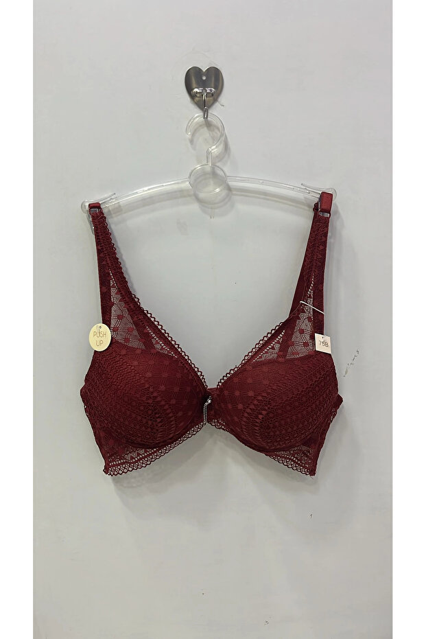 Women's Underwire-Free Padded Lace Detailed Bra