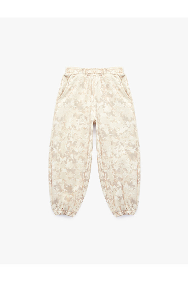 Cotton Floral Patterned Balloon Sweatpants