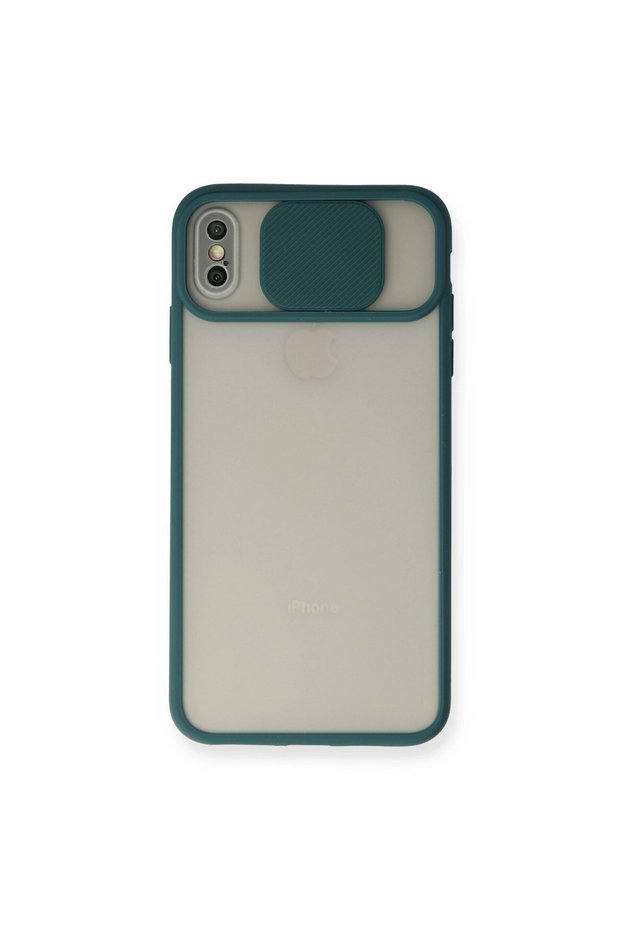 Apple iPhone XS Max Case Palm Frosted Camera Sliding Silicone - Green
