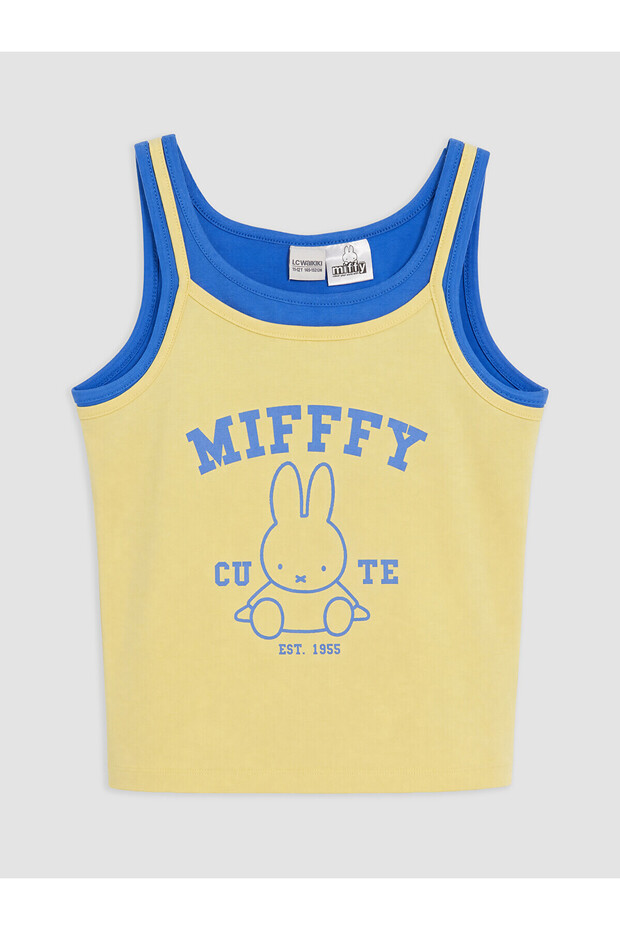 Two Mt Shop Quality Oval Collar Miffy Printed Girls' Undershirt