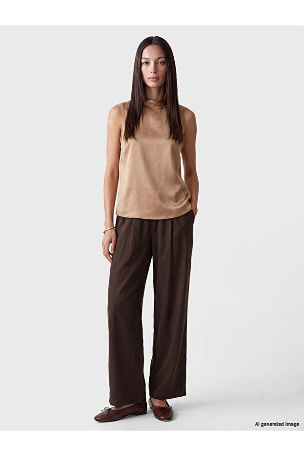 Lcwaikiki classic elastic waist modal blend women's trousers