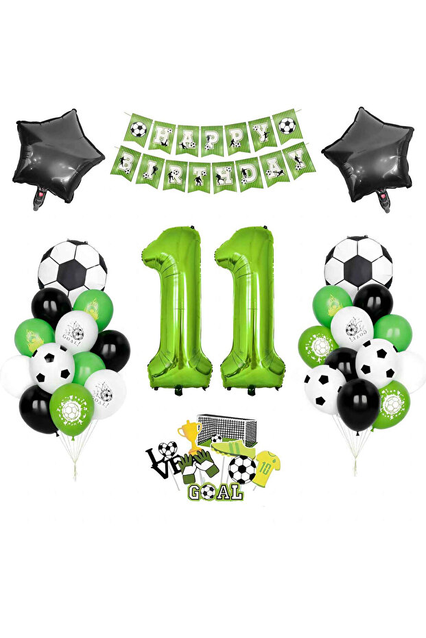 Football-themed birthday party set.