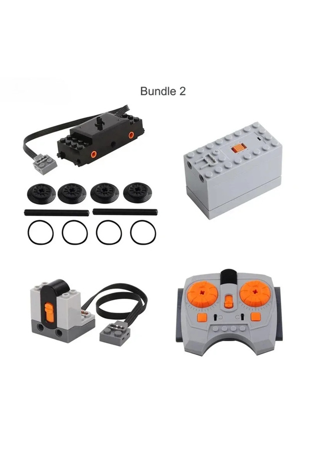 Bundle 2 Train Track Building Blocks For MOC Power Functions Parts Motor Battery Box Infrared Speed