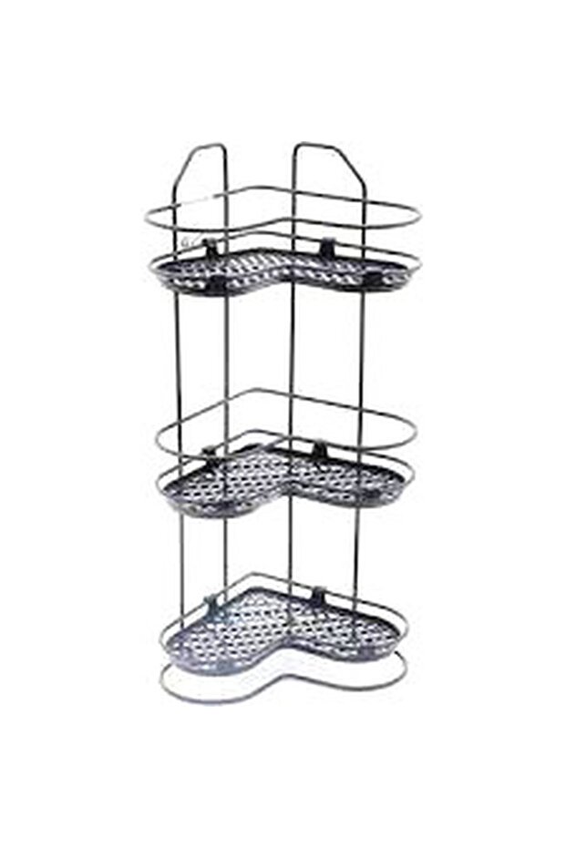 Elegant 3-Tier Corner Shelf Black and White