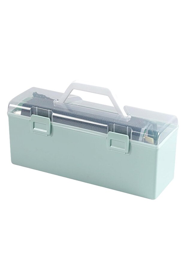 Paintbrush storage box with handle