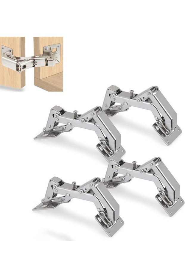 A set of 4 kitchen furniture pieces with soft-close hinges, allowing 175-degree rotation, including cabinet door screws.