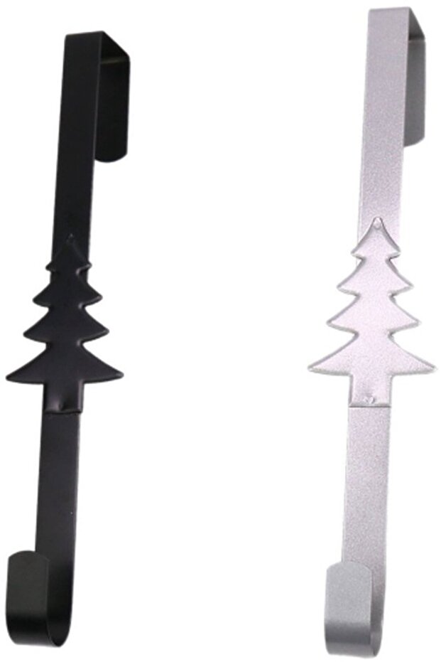 2-Pack - Wreath Hooks - 38cm - Metal - For Christmas, Easter, Halloween & Fall Wreaths - White & Black