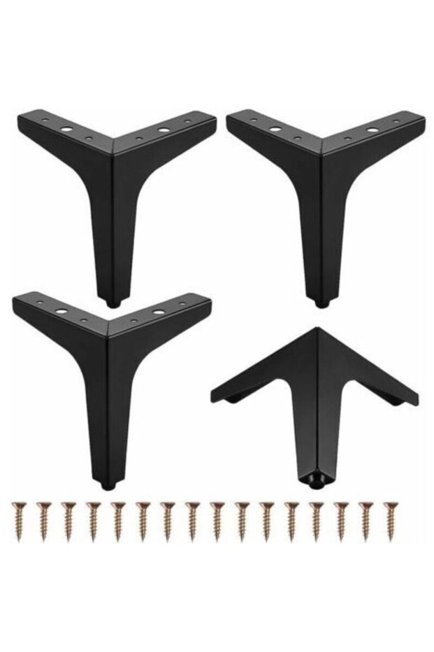 4-Piece Set of Metal Furniture Legs, 4-inch (10 cm) Triangular Furniture Legs, Suitable for Sofas, Coffee Tables, TV Stands and Other Furniture...