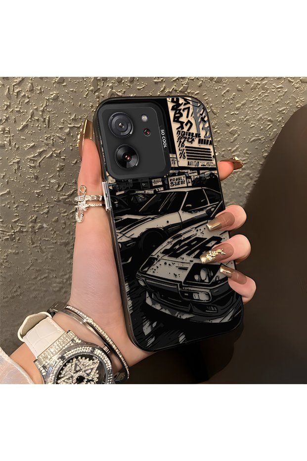 Mi 13T/Mi 13t Pro Compatible Manga Drawing Classic Car Flat Print Quality Silicone Case