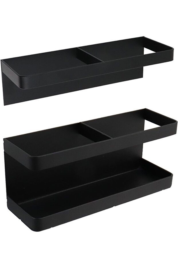 Metal wall-mounted umbrella stand, space-saving, suitable for home and office decor - Black
