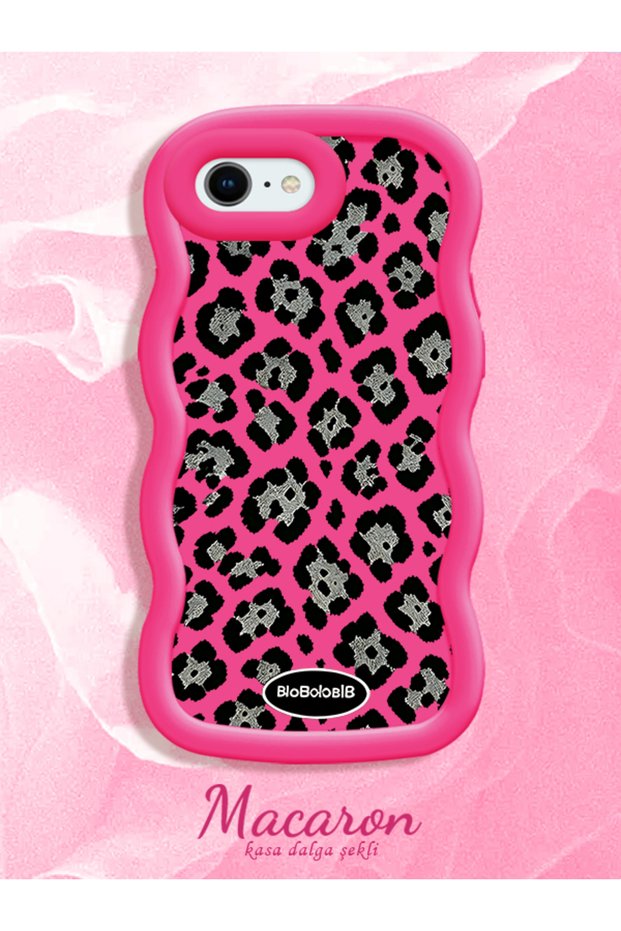 iPhone 7/8/Se 2020 2022 Compatible Wavy Frame Leopard Print High Quality Silicone Phone Case