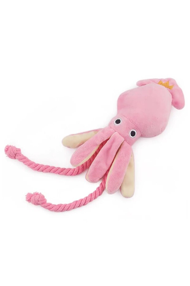 Pink Supet Pet Octopus Plush Rope Toy Is Bite-resistant, Fun and Interactive, Suitable for Indoor an