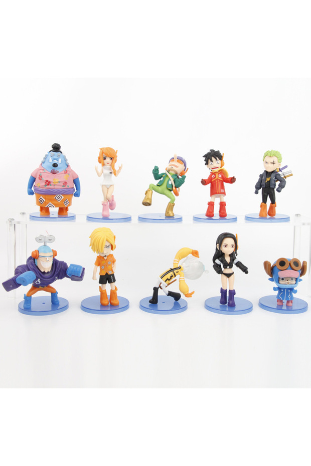 Bandai No Box 10pcs 10pcs/set Luffy Zoro Sanji Nami Chopper Usopp Jinbe Robin FRANKY BROOK Anime Fig