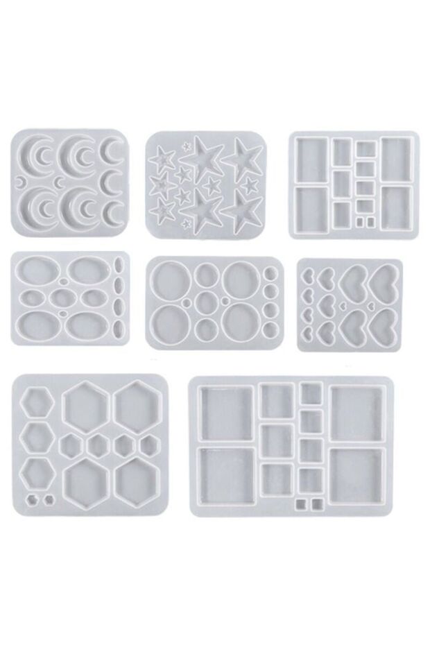3D epoxy resin silicone casting molds, suitable for DIY, crafts, jewelry, accessories, keychains, pendants, etc., rectangular molds.