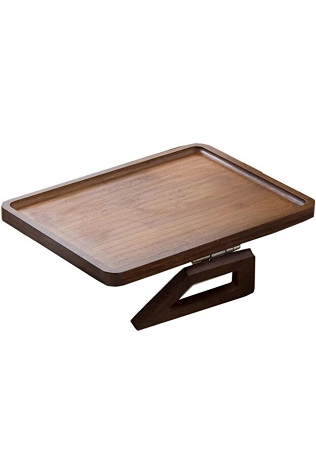 Clip-On Bamboo Sofa Armrest Tray Table for Drinks, Snacks & Remote Controls