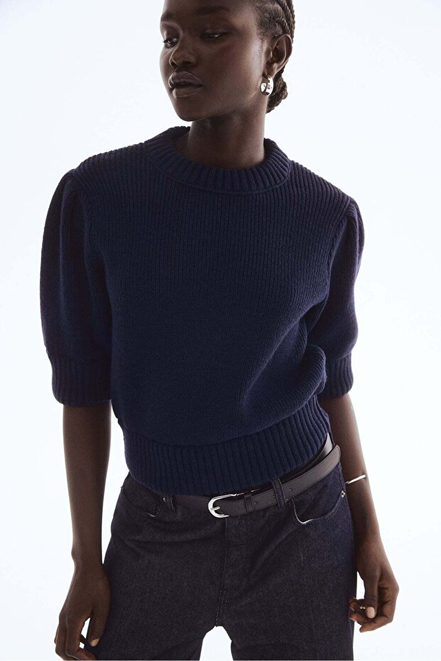 Rib-knit T-shirt