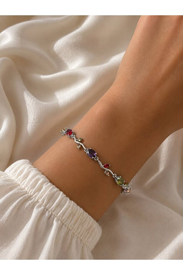 Zircon Stone Ivy Steel Bracelet