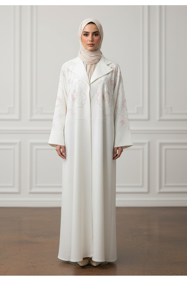 Floral Blazer Abaya |Crepe Fabric