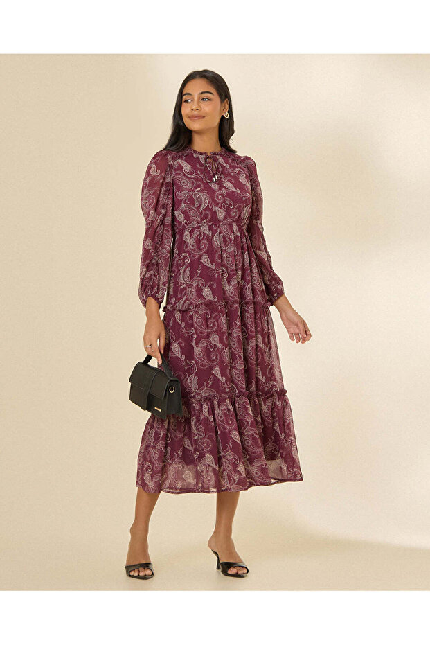 Women Purple Printed Maxi Dress