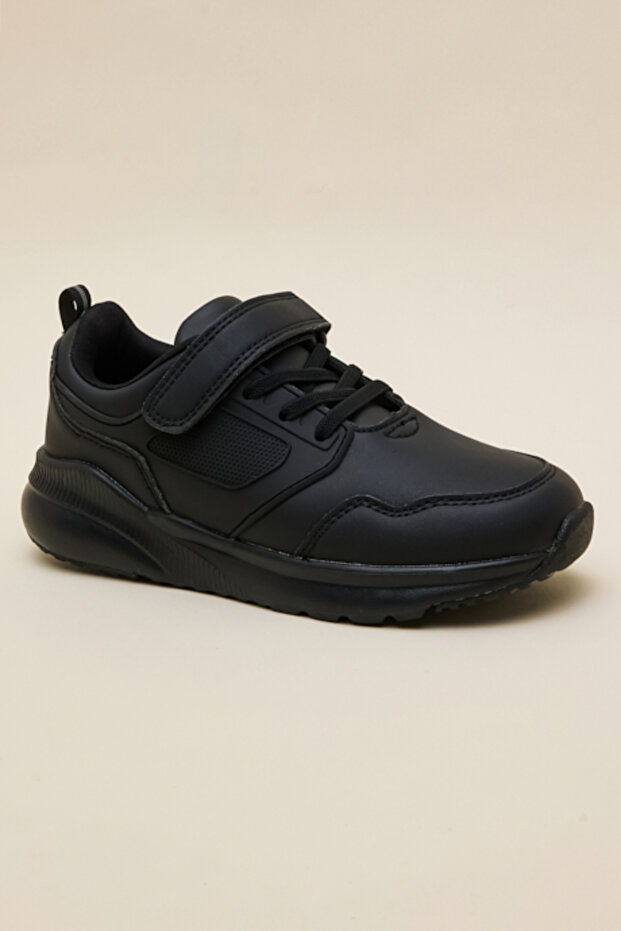 Solid Velcro Closure School Shoes