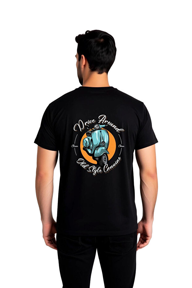 Retro Scooter Classic Style Printed Men's T-Shirt
