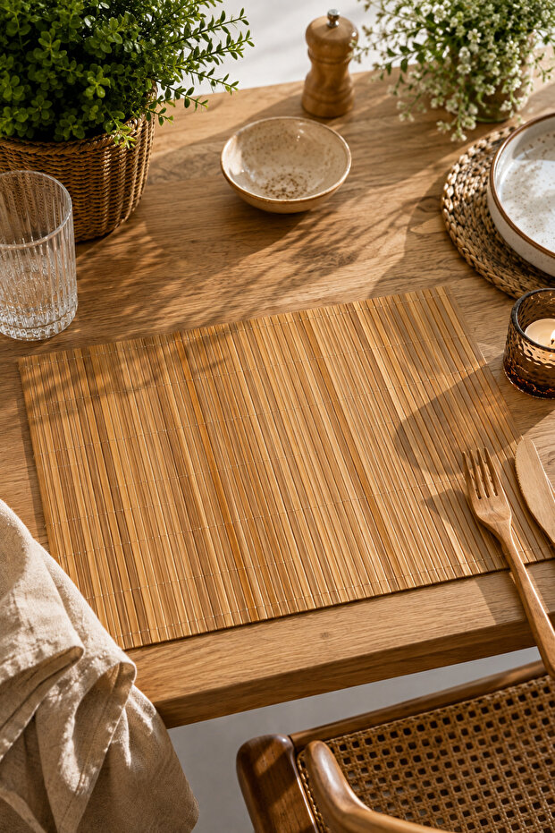 4-Piece Bamboo Mat American Style Foldable Portable