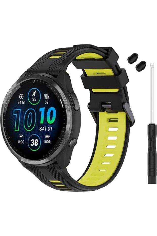 حزام متوافق مع ساعة Garmin Forerunner 965 - حزام ساعة بديل من السيليكون الناعم لـ 96