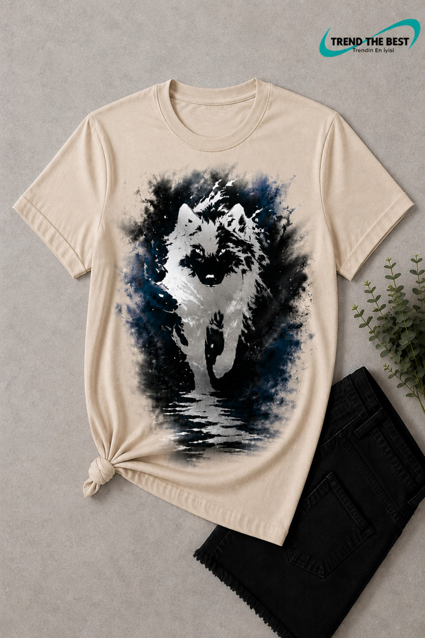 Summer Walking Wolf Printed Unisex Girls, Boys, and Adults Single T-Shirt