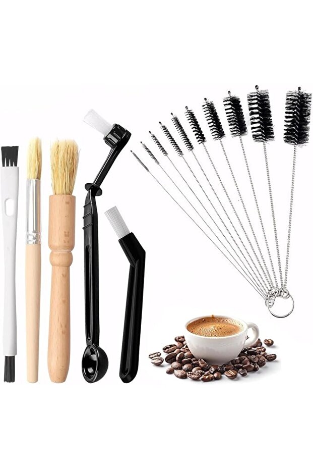 Coffee Machine Cleaning Brush Set, 15Pcs Straw Brush,Long Handle Bottle Brushes, Flexible Scrub Brus