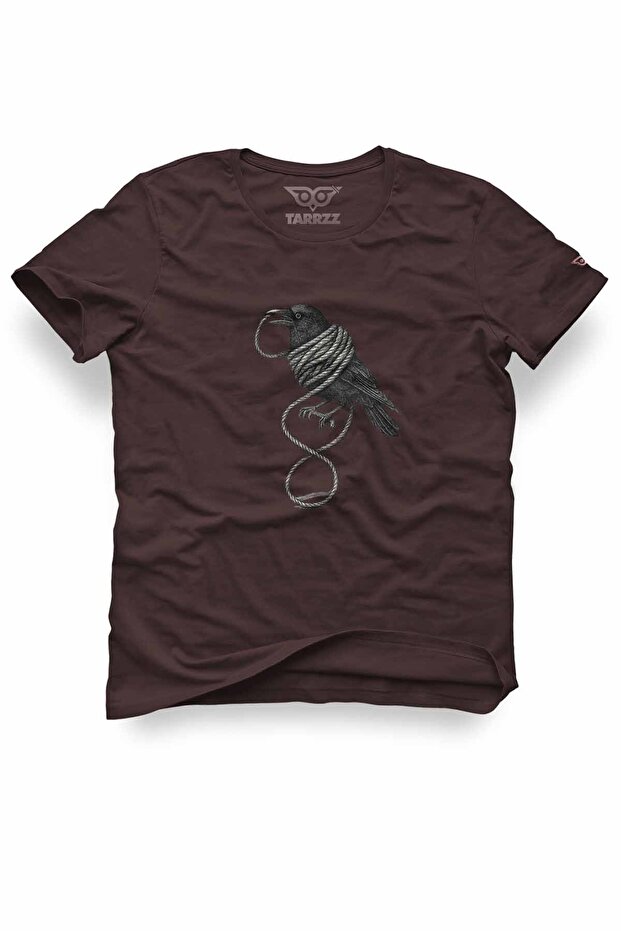 Unisex 100% Cotton Regular Fit Crow Printed T-Shirt - Crow Design T-Shirt