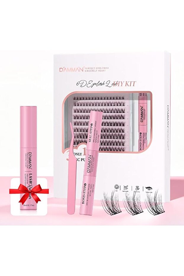 طقم رموش DAMMAN 110 قطعة 6D، مجموعة تمديد الرموش الفردية DIY بطول 8-16 مم وتجعيد D، مجموعة للمبتدئين