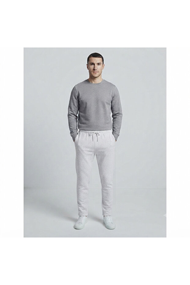 Men's 3-Thread Winter Sweatpants with Ribbed Hem