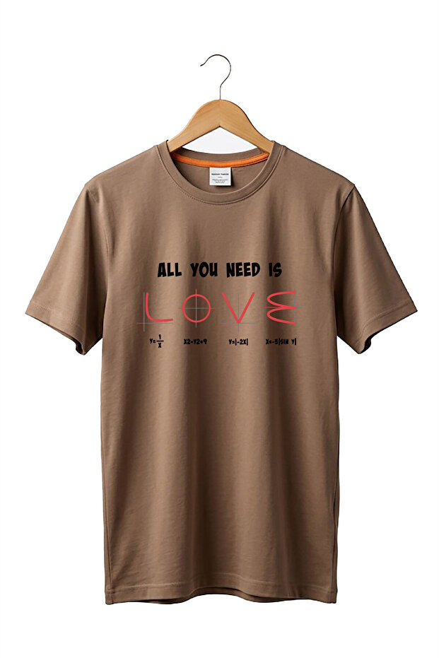 February 14 Valentine's Day Love Printed 100% Cotton Premium Light Brown T-Shirt
