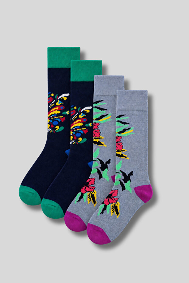 Men's 4-Pack Cotton Patterned Socks
