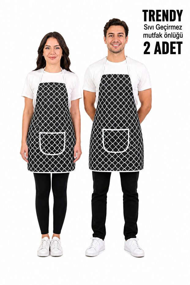 Trendy 2 Pieces Liquid Waterproof Kitchen Aprons