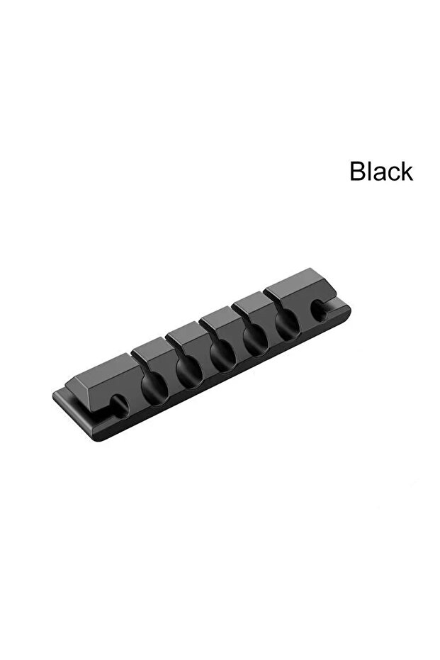 Black-7 clip Silicone USB Cable Organizer Clips in Car Home Office Desktop Tidy Management Wire Cord
