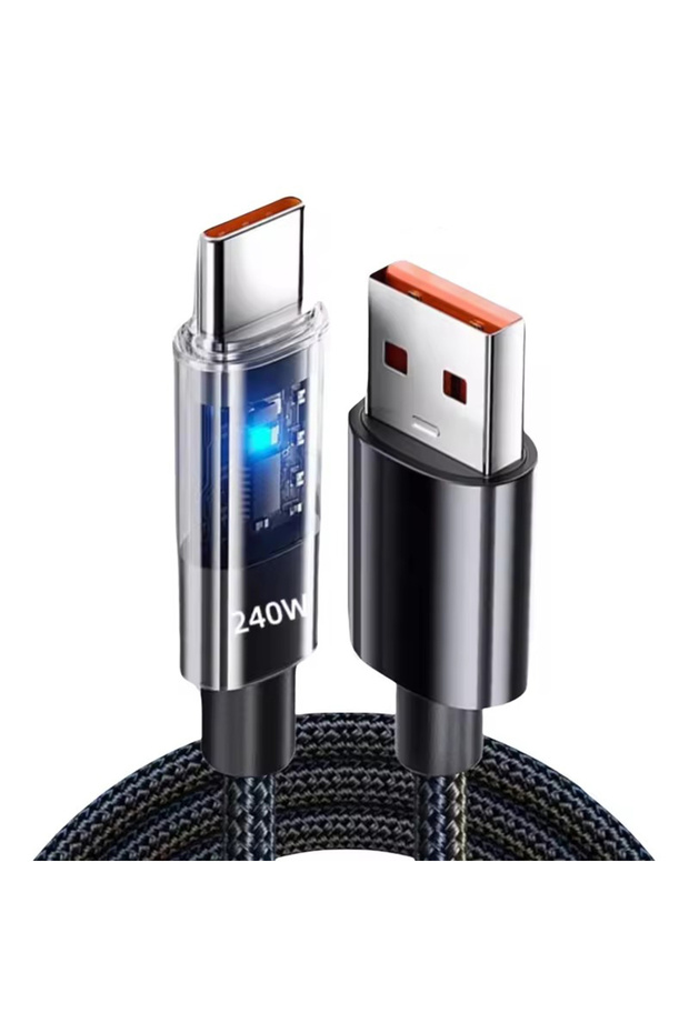 1m USB To Type-C 240W Quick Charging Cable USB To Type-C/Dual Type-C Nylon Braided Cable High-speed