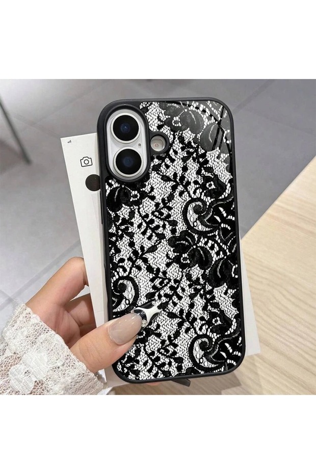 iPhone 16 A For iPhone 17 16 15 14 13 12 11 Pro Max Case Exquisite Lace Pattern Silicone Cover For i