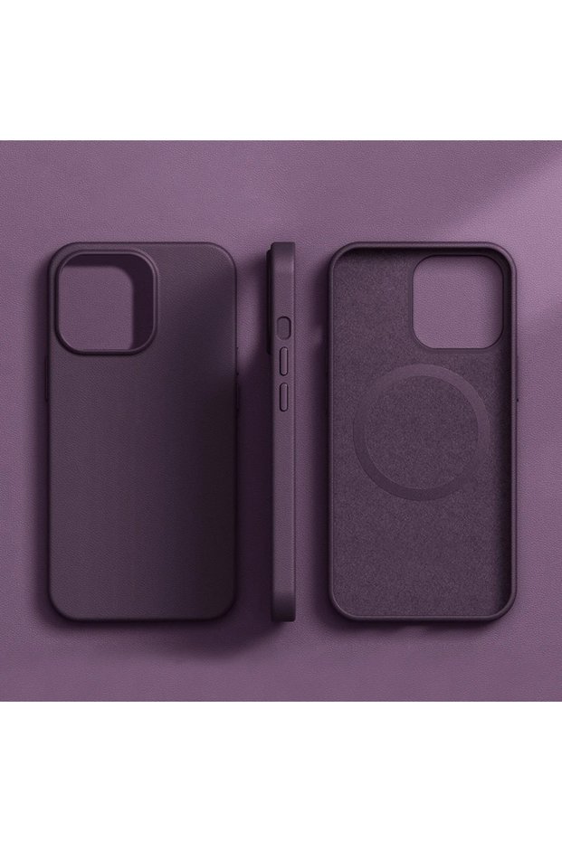 iPhone17 With Box Dark purple Official Quality Leather for Magsafe Case for IPhone 17 Pro Max 16 15