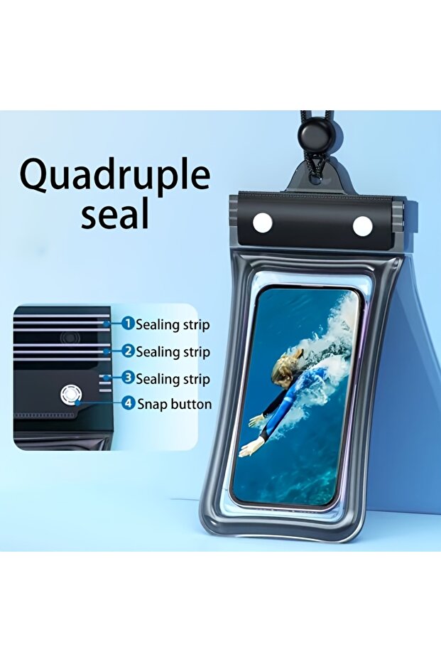 Black 1pc Waterproof Phone Case Swimming Water Proof Bag Universal Underwater Phone Protector Pouch