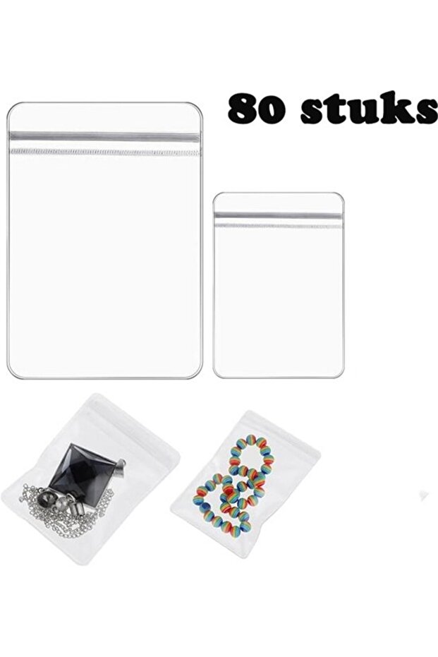 Jewelry bags 80pc transparent 6x8/8x12cm reusable storage.