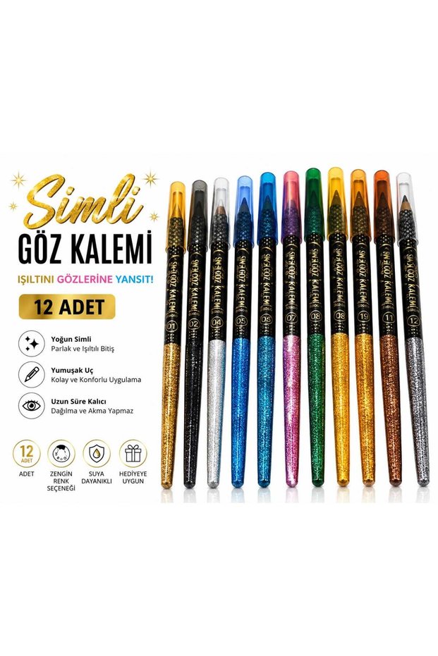 Glittery Eyeliner 12 Different Vibrant Colors / Eyeliner