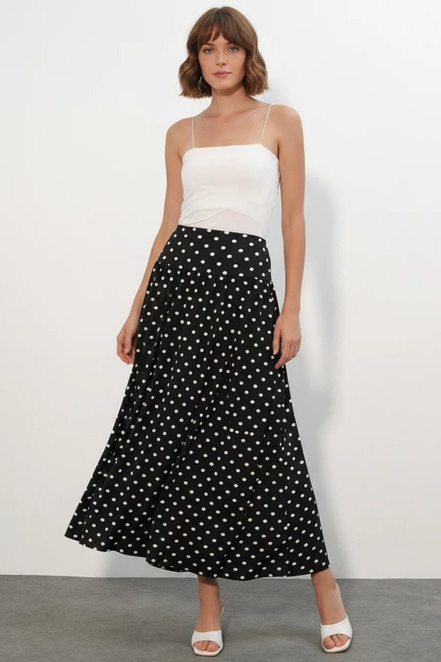 Women's Polka Dot Black Skirt