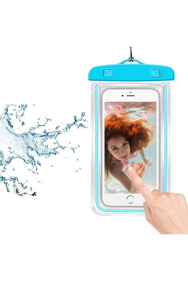 Universal Luminous Fluorescence Waterproof Phone Bag Blue