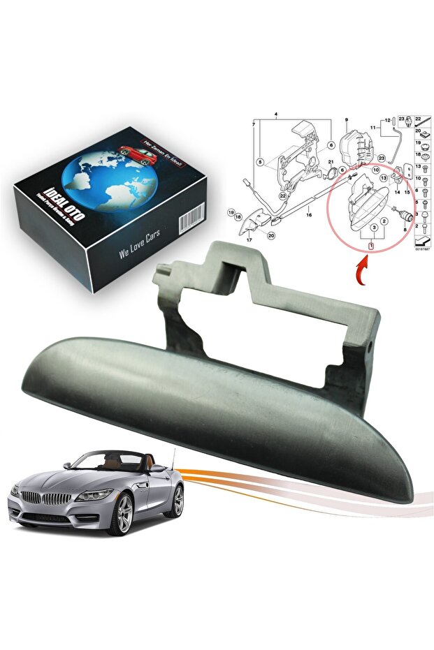 Right Exterior Door Handle for Bmw Z4 E85 2002-2009
