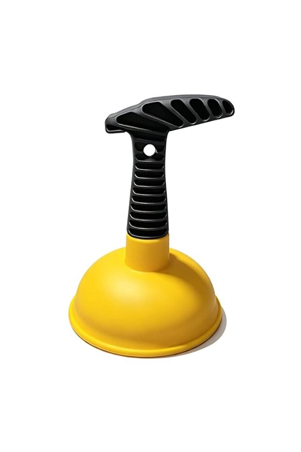 Sink Plunger, Powerful Unblocker Tool with 16cm Short Handle for Kitchen Sink, Shower and Bathroom Drains, Yellow